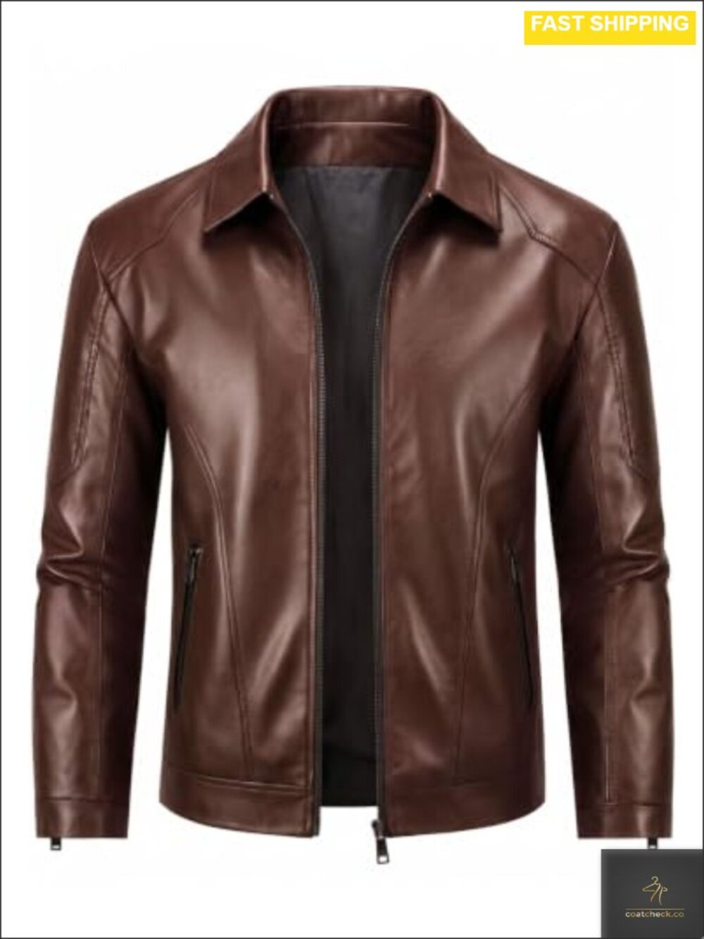 Mens Faux Leather Jacket Motorcycle Biker Coat Zip Up Outerwear